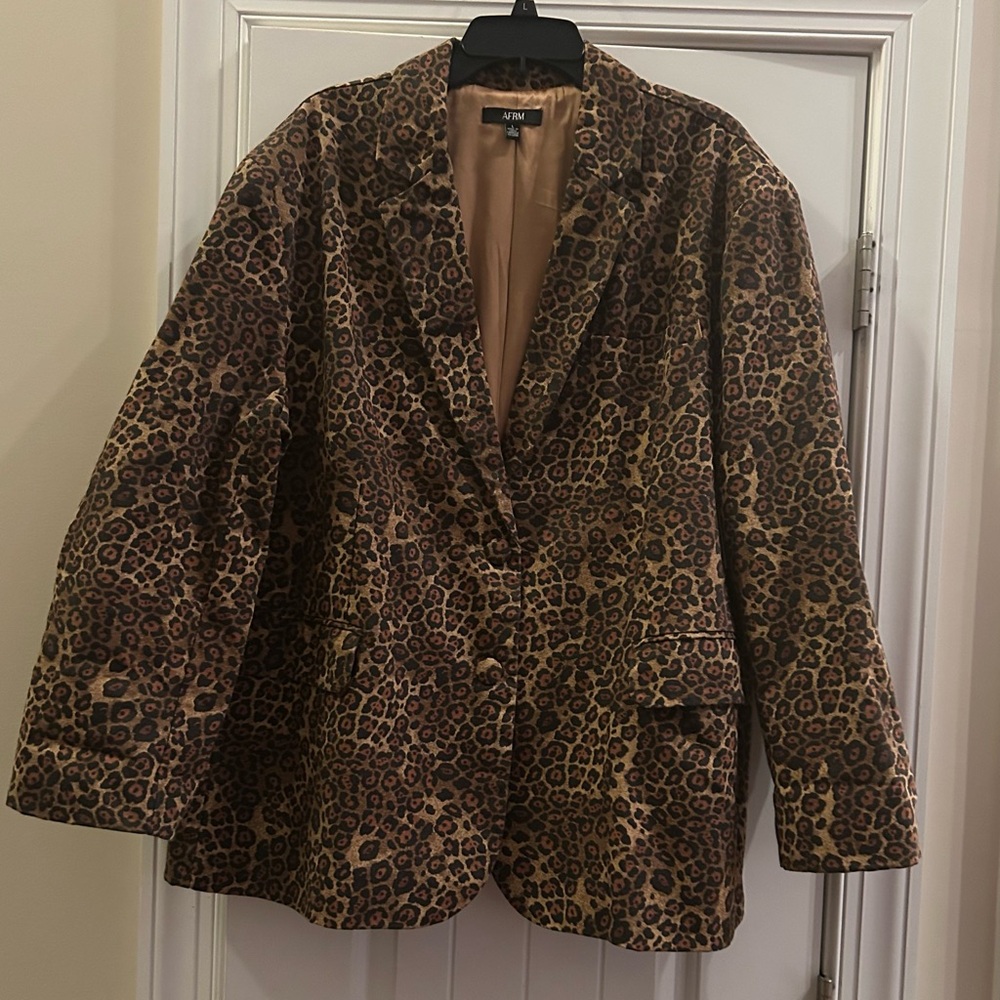 AFRM Leopard Print Women's Oversized Blazer Size Large NWT